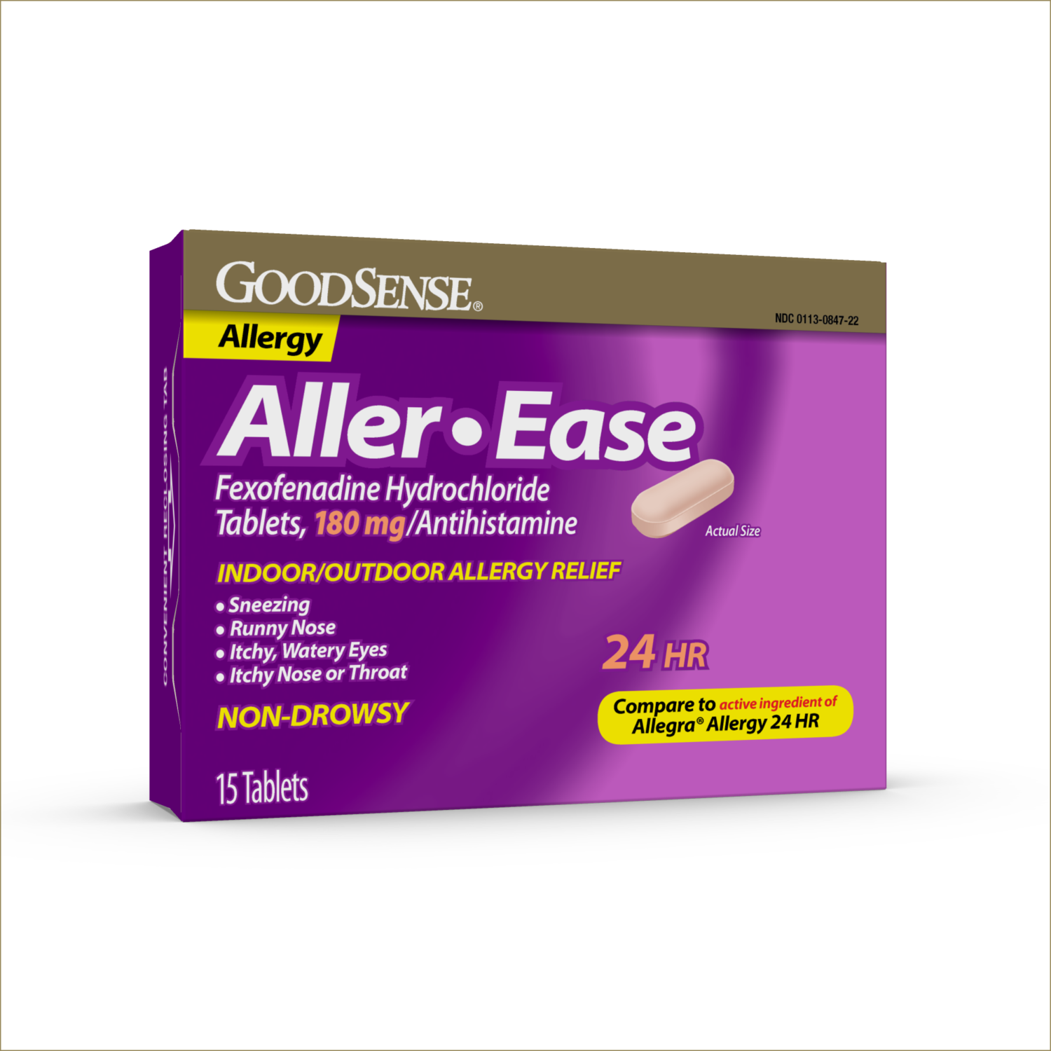 GOODSENSE® Aller Ease 180mg, 24Hour, NonDrowsy Tablets, 15ct