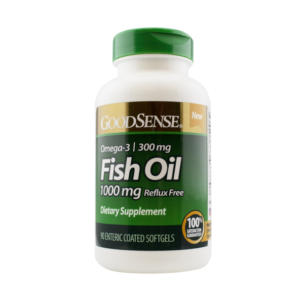 GoodSense® Fish Oil 1000mg (Omega-3 300mg) Coated Softgels, 90ct, Perrigo