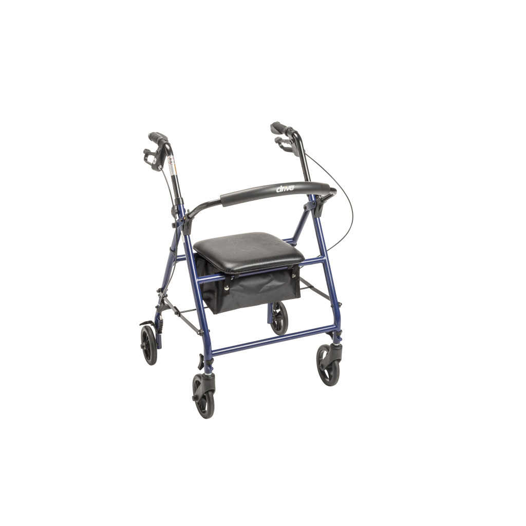 Drive Steel Rollator with 6” Wheels, Knockdown (Blue)